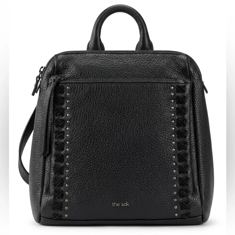 The Sak Loyola Mini Convertible Black Leather Backpack / Purse